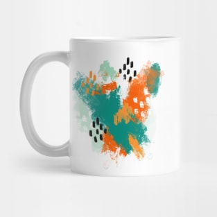 Grunge Brush Strokes in Orange + Teal Mug